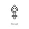 outline street vector icon. isolated black simple line element illustration from signaling concept. editable vector stroke street