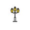 Outline streetlight icon. Isolated parks design element vector illustration on white background in lineart new moderm