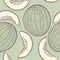Outline stylized seamless pattern with melon