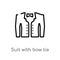 outline suit with bow tie vector icon. isolated black simple line element illustration from fashion concept. editable vector