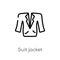 outline suit jacket vector icon. isolated black simple line element illustration from clothes concept. editable vector stroke suit