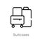 outline suitcases vector icon. isolated black simple line element illustration from travel concept. editable vector stroke