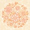 Outline summer bouquet on floral seamless texture.