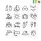 Outline summer icons set