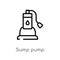 outline sump pump vector icon. isolated black simple line element illustration from furniture and household concept. editable