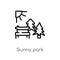outline sunny park vector icon. isolated black simple line element illustration from nature concept. editable vector stroke sunny