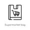outline supermarket bag vector icon. isolated black simple line element illustration from business concept. editable vector stroke
