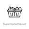 outline supermarket basket vector icon. isolated black simple line element illustration from commerce concept. editable vector