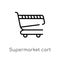 outline supermarket cart vector icon. isolated black simple line element illustration from commerce concept. editable vector