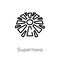 outline supernova vector icon. isolated black simple line element illustration from astronomy concept. editable vector stroke