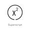 outline superscript vector icon. isolated black simple line element illustration from user interface concept. editable vector