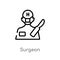 outline surgeon vector icon. isolated black simple line element illustration from job profits concept. editable vector stroke