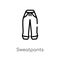 outline sweatpants vector icon. isolated black simple line element illustration from clothes concept. editable vector stroke
