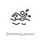 outline swimming person vector icon. isolated black simple line element illustration from summer concept. editable vector stroke