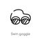 outline swin goggle vector icon. isolated black simple line element illustration from nautical concept. editable vector stroke