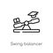 outline swing balancer vector icon. isolated black simple line element illustration from education concept. editable vector stroke