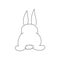 Outline symbol collection runaway rabbit doodle. Cartoon style pet. Easter bunny, sketch. Vector line illustration. Easter rabbit