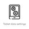 outline tablet data settings vector icon. isolated black simple line element illustration from computer concept. editable vector
