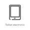 outline tablet electronic device vector icon. isolated black simple line element illustration from computer concept. editable