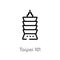 outline taipei 101 vector icon. isolated black simple line element illustration from monuments concept. editable vector stroke