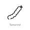outline tamarind vector icon. isolated black simple line element illustration from fruits concept. editable vector stroke tamarind