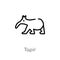 outline tapir vector icon. isolated black simple line element illustration from animals concept. editable vector stroke tapir icon