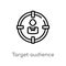 outline target audience vector icon. isolated black simple line element illustration from human resources concept. editable vector