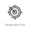 outline target with circle vector icon. isolated black simple line element illustration from ultimate glyphicons concept. editable