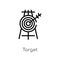 outline target  icon. isolated black simple line element illustration from business concept.   stroke target