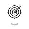 outline target vector icon. isolated black simple line element illustration from strategy concept. editable vector stroke target