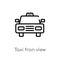 outline taxi fron view vector icon. isolated black simple line element illustration from ultimate glyphicons concept. editable