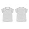 Outline technical sketch children`s t shirt in melange fabric. Classic casual clothes