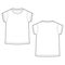 Outline technical sketch children`s t shirt on white background. Kids t-shirt design template.