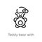 outline teddy bear with sleep hat vector icon. isolated black simple line element illustration from general concept. editable