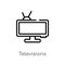 outline televisions vector icon. isolated black simple line element illustration from computer concept. editable vector stroke