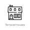 outline terraced houses vector icon. isolated black simple line element illustration from buildings concept. editable vector