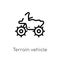 outline terrain vehicle vector icon. isolated black simple line element illustration from transport concept. editable vector