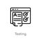 outline testing vector icon. isolated black simple line element illustration from marketing concept. editable vector stroke