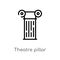 outline theatre pillar vector icon. isolated black simple line element illustration from cinema concept. editable vector stroke