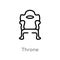 outline throne vector icon. isolated black simple line element illustration from luxury concept. editable vector stroke throne