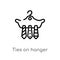 outline ties on hanger vector icon. isolated black simple line element illustration from fashion concept. editable vector stroke