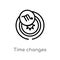 outline time changes vector icon. isolated black simple line element illustration from zodiac concept. editable vector stroke time
