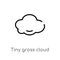 outline tiny gross cloud vector icon. isolated black simple line element illustration from weather concept. editable vector stroke