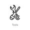 outline tools vector icon. isolated black simple line element illustration from industry concept. editable vector stroke tools