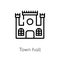 outline town hall vector icon. isolated black simple line element illustration from buildings concept. editable vector stroke town