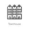 outline townhouse vector icon. isolated black simple line element illustration from buildings concept. editable vector stroke