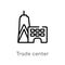 outline trade center vector icon. isolated black simple line element illustration from buildings concept. editable vector stroke