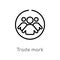 outline trade mark vector icon. isolated black simple line element illustration from people concept. editable vector stroke trade