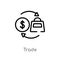 outline trade vector icon. isolated black simple line element illustration from payment concept. editable vector stroke trade icon