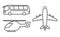 Outline transport icons set